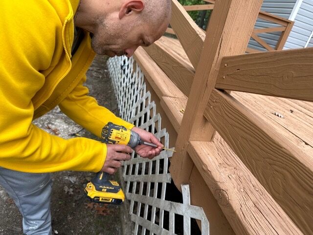 Worker drilling